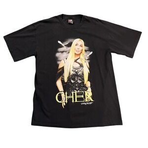 Cher Living Proof Farewell Tour 2002 Black T Shirt Mens X Large